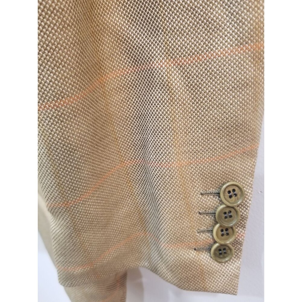 Kiton Tan Plaid Blazer Size 52 100% Cashmere. Display Model - Picture 4 of 6